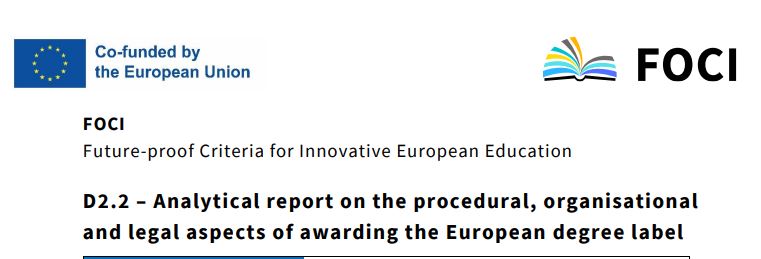 FOCI report 2024 European degree label